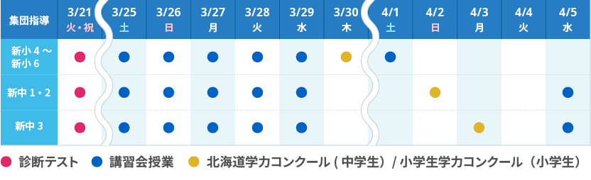 旭川_春期集団日程表