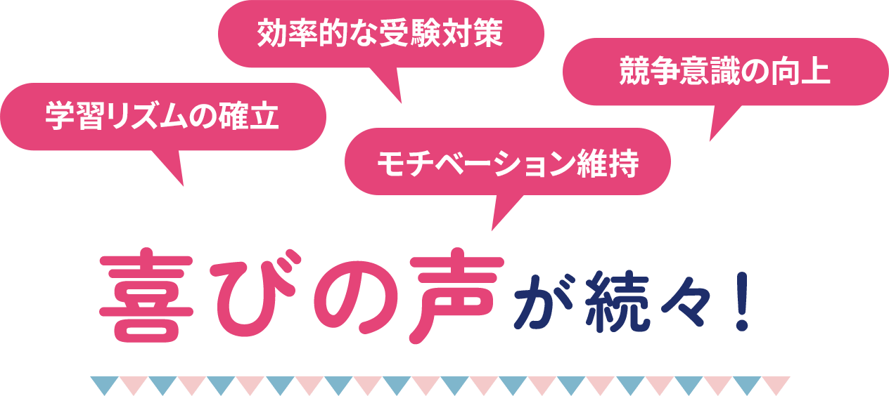 効率的な受験対策 競争意識の向上 学習リズムの確立 モチベーション維持 喜びの声が続々