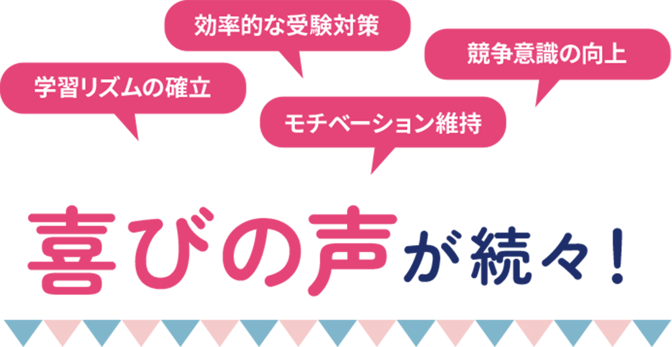 効率的な受験対策 競争意識の向上 学習リズムの確立 モチベーション維持 喜びの声が続々