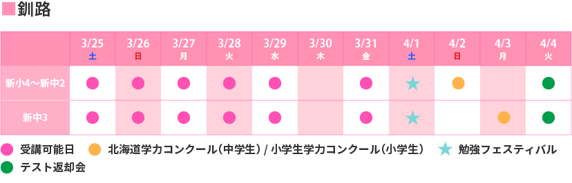 釧路_春期個別日程表2