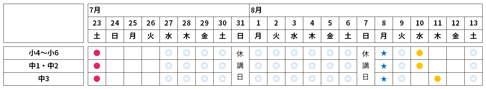 08_練成会PLUS-夏期講習日程 ｜室蘭